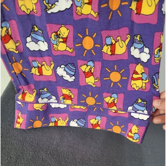 Disney Store Winnie the Pooh Women's Pajama Pants purple all over print Small - Picture 2 of 7